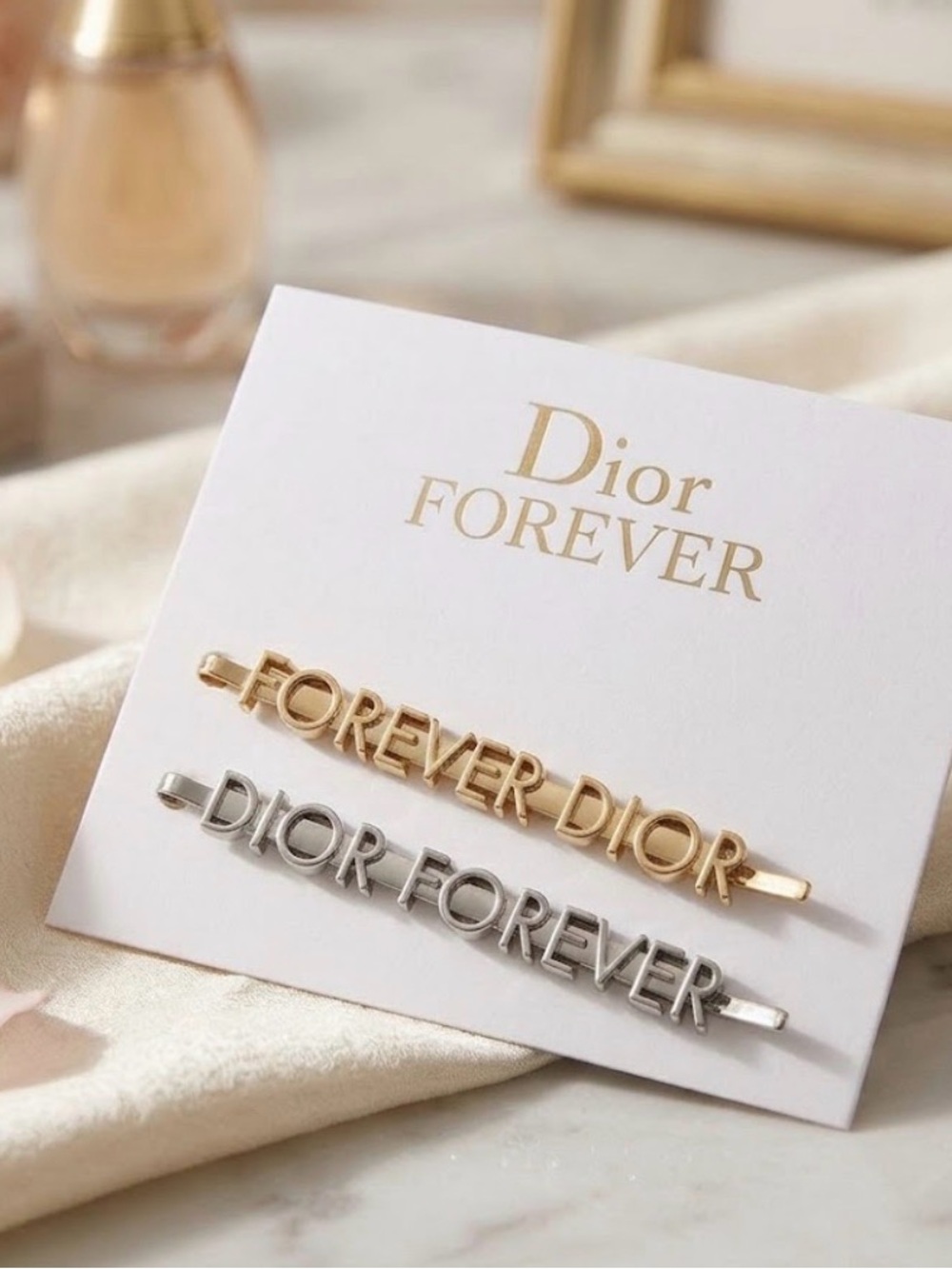 Dior Forever VIP Hair Clips / Barrettes New in White envelope with ribbon